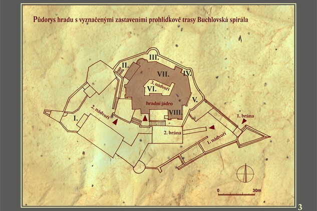 ukázka z publikace Buchlovská spirála – stavební vývoj hradu Buchlova v obrazech